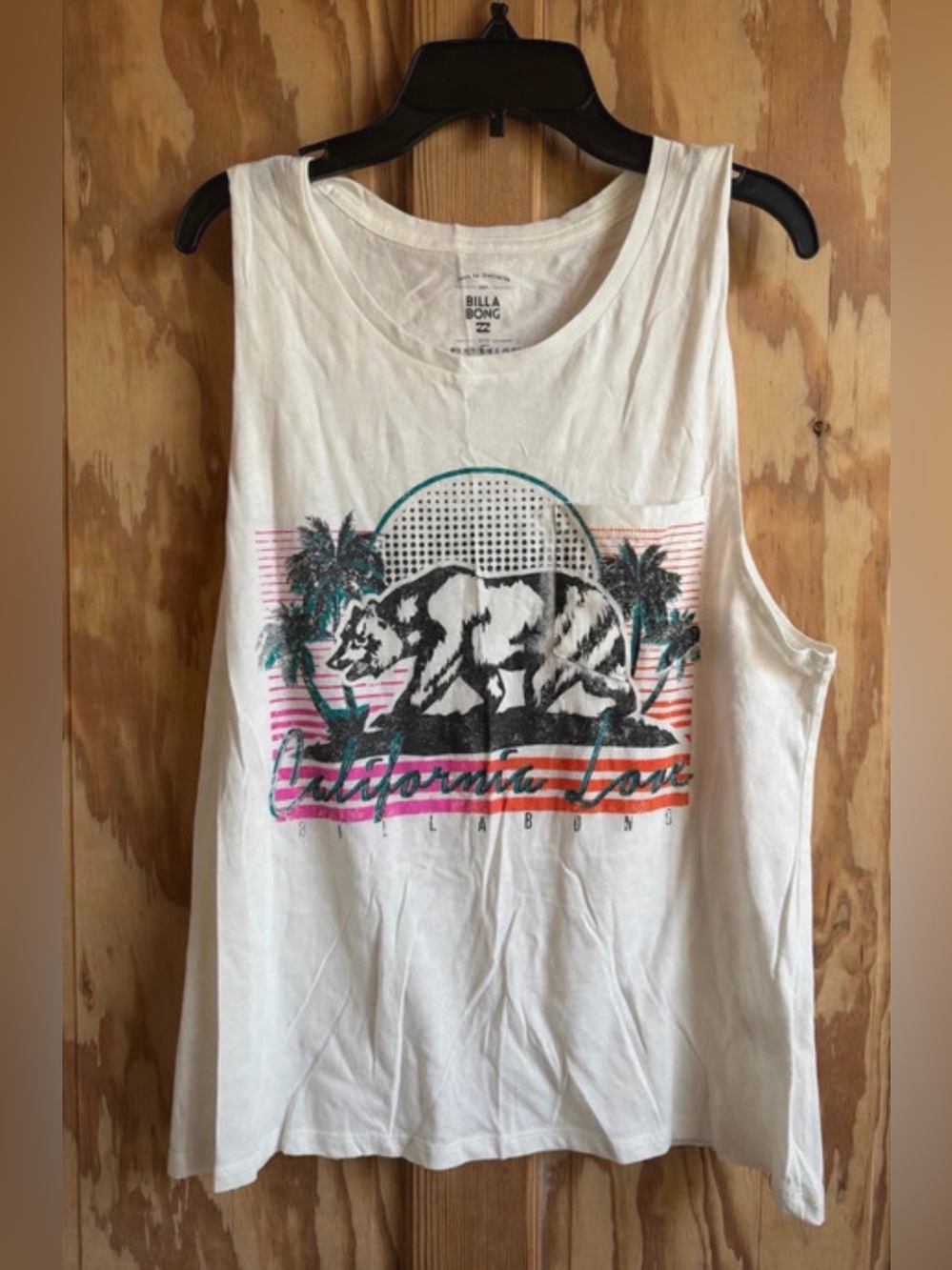 Billabong White 'California Love' Graphic Tank Top